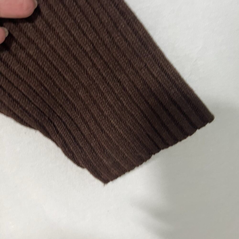 Vtg 90s designers studio originals Suede Patchwork Zip Brown Cardigan Sweater 1X - Picture 4 of 11